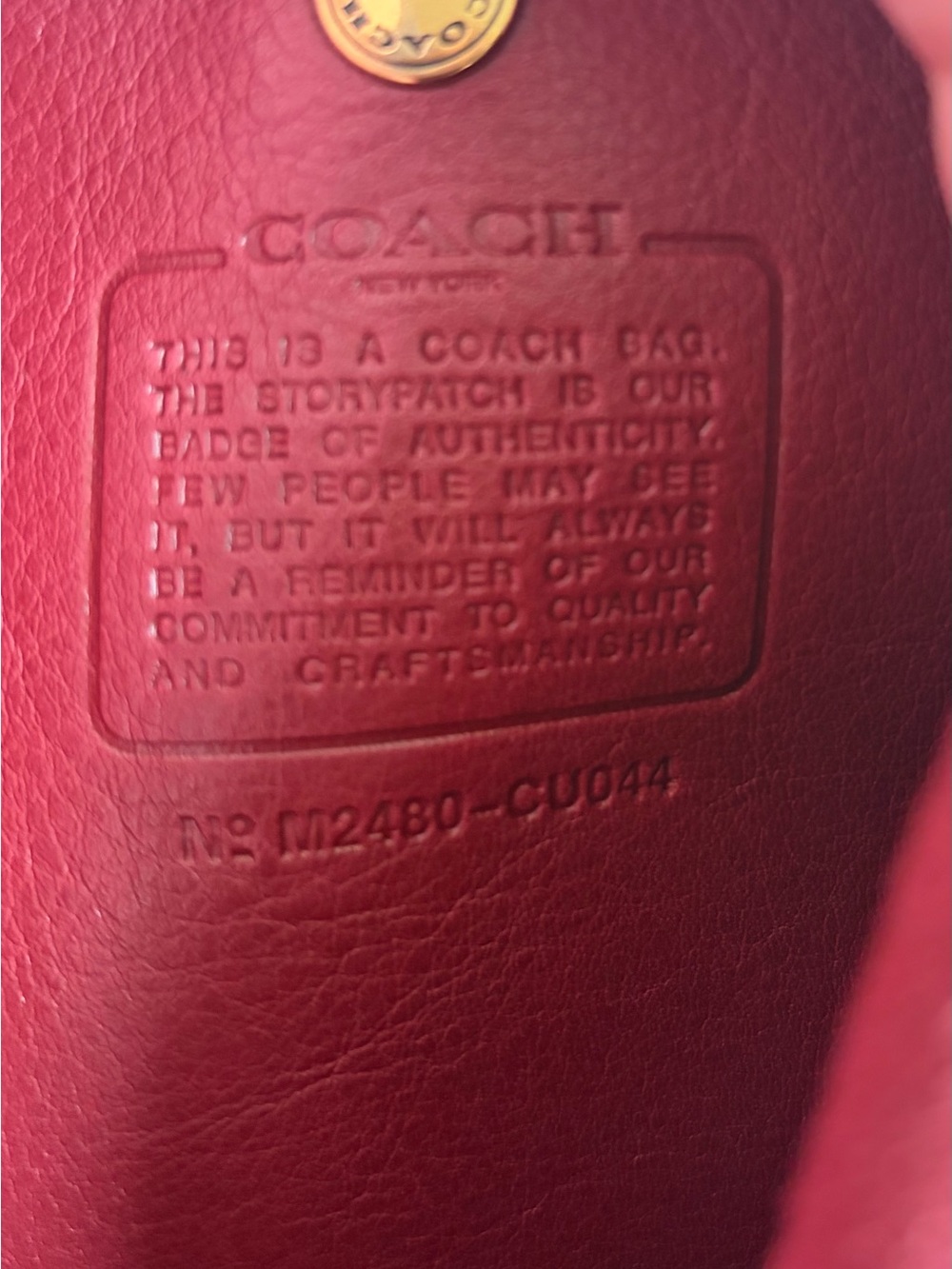 Authentic Coach Brooklyn 39 Dark Ruby Red Genuine Full Grain Leather - Picture 14 of 16